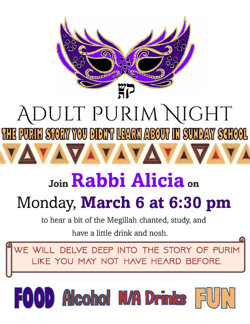 		                                		                                    <a href="https://www.shirtikvah.org/event/adults-purim-the-purim-story-you-didnt-learn-about-in-sunday-school.html"
		                                    	target="">
		                                		                                <span class="slider_title">
		                                    Adult Purim Night		                                </span>
		                                		                                </a>
		                                		                                
		                                		                            	                            	
		                            <span class="slider_description">"The Purim Story You DIdn't Learn About in Sunday School" Join Rabbi Alicia for a great Purim celebration for adults onlmy. Food, drinks (both alcoholic and non-alchoholic) and FUN!</span>
		                            		                            		                            <a href="https://www.shirtikvah.org/event/adults-purim-the-purim-story-you-didnt-learn-about-in-sunday-school.html" class="slider_link"
		                            	target="">
		                            	Register Now		                            </a>
		                            		                            