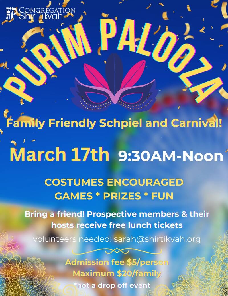 		                                		                                    <a href="https://www.shirtikvah.org/event/carnival-games-prizes-bouncy-castle-face-painting-lunch.html"
		                                    	target="">
		                                		                                <span class="slider_title">
		                                    Purim Palooza		                                </span>
		                                		                                </a>
		                                		                                
		                                		                            	                            	
		                            <span class="slider_description">Join us for a Family Purim celebration</span>
		                            		                            		                            