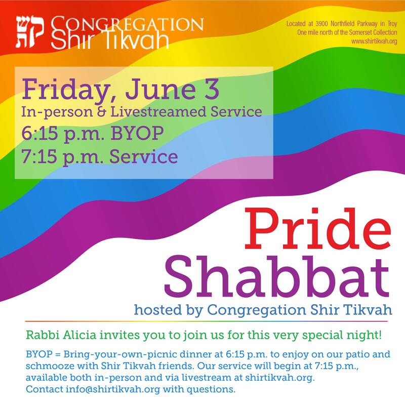 		                                		                                <span class="slider_title">
		                                    Pride Shabbat Service		                                </span>
		                                		                                
		                                		                            	                            	
		                            <span class="slider_description">Join us for our annual Pride Shabbat Service on Friday, June 3. Bring a picnic dinner at 6:15 p.m., stay for our 7:15 p.m. service!</span>
		                            		                            		                            